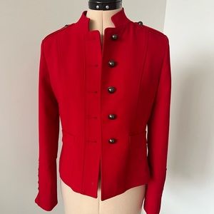 Military inspired bright red banana republic blazer